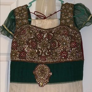 Green , red anar kali